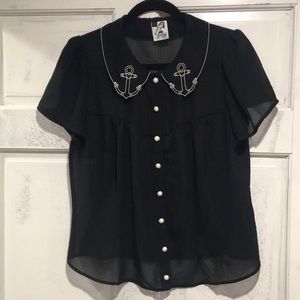 Rockabilly sheer blouse